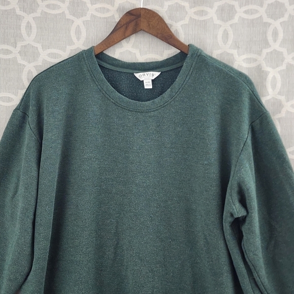 Orvis crew neck long sleeve green fleece sweatshirt women's XL - Picture 3 of 8